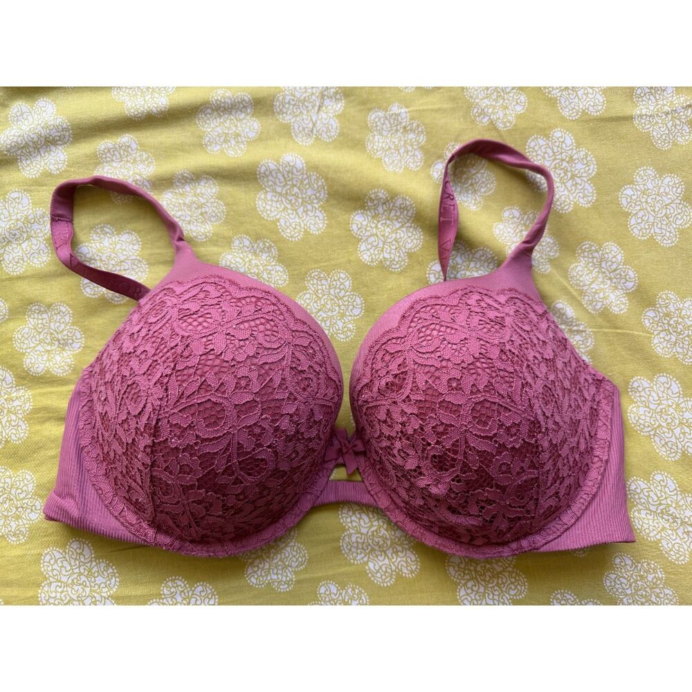 Victoria's Secret Pink Floral Lace Bra in Molded Cups size 36DD